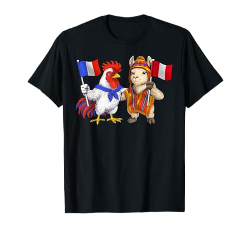 Drapeau France Pérou Racines Françaises Héritage Péruvien T-Shirt