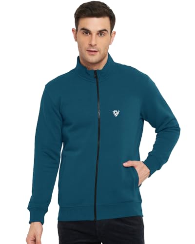 Image of EYEBOGLER Men's Solid Henley Neck Full Sleeves Regular Fit Sweatshirt
