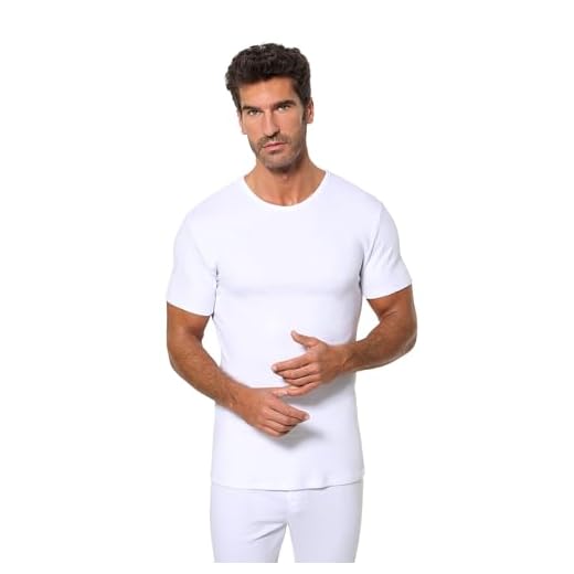 ABANDERADO - Camiseta Térmica De Manga Corta Y Cuello Redondo para hombre, color blanco, talla 60/2XL