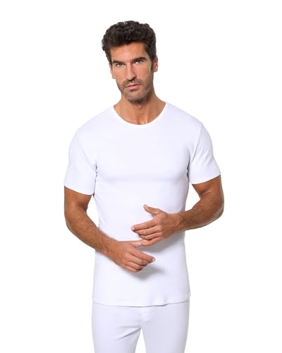 Abanderado Camiseta térmica de Manga Corta y Cuello Redondo Algodón de Invierno Hombre x1