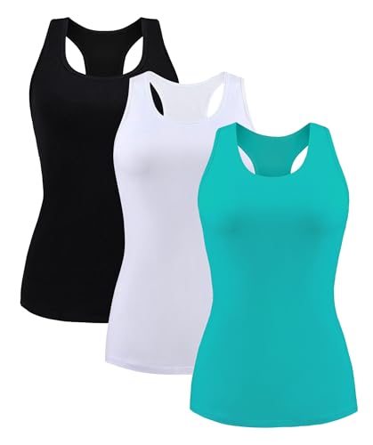 beautyin Women Tank Top with Shelf Bra Racerback Workout Yoga Tops Undershirt