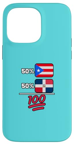 プエルトリカン プラス ドミニカの遺産の国旗 スマホケース iPhone 14 Pro Max 用