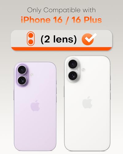 Image of TOCOL Camera Lens Protector for iPhone 16 / iPhone 16 Plus Tempered Glass HD Individual Scratch Resistant Camera Cover Accessories Case Friendly 2 Pack(Pink)