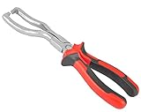 Szliyands Fuel Line Clip Removal Pliers, Stainless Steel Rubber Grip Fuel Line Petrol Clip Pipe...