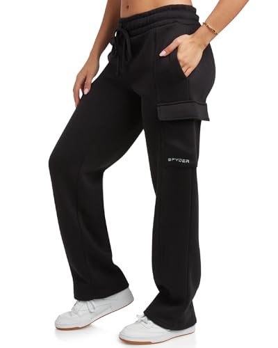Spyder Womens Sweatpants - Cozy Fleece Joggers Athletic Cargo Sweatpants for Women with Adjustable Drawstring Waist & Pockets