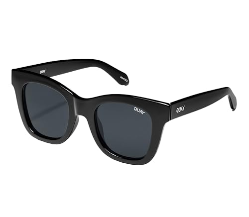 Quay After Hours Medium Sunglasses, Black/Smoke Polarized