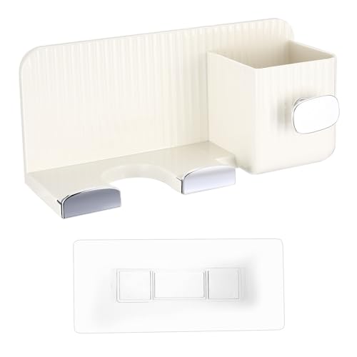 Soporte Secador de Pelo y Plancha de Pelos, Soporte para Secador de Pelo sin Taladrar Autoadhesivo Diseño Moderno, para Organizador Baño Dormitorio Hotel