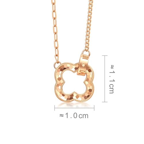 Image of CHOW SANG SANG Delicate Gold 18K Rose Gold MINTY Collection Four-Leaf Clover, Collar Necklace for Women 94361N | 18.5 Inches, (47 CM)