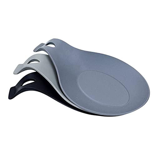​​Soporte pared compacto​​ Soporte de silicona para cuchara, soporte para utensilios de cocina, Material de calidad, soporte para espátula, soporte para cuchara de estufa, juego de 3 (Black, One Size)