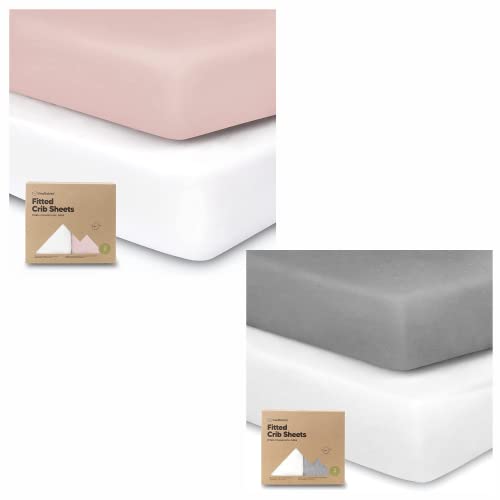 Image of KeaBabies 2-Pack Crib Sheets for Boys, Girls - Fitted Crib Mattress Sheet Neutral, Breathable Jersey Cotton Cover for Baby Bed, Toddler Mattress, Soft & Cute Prints