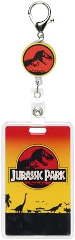 Jurassic Park Rubber Dino Design Badge Reel Movie Scene ID Badge Holder Retractable Lanyard with Lobster Claw Clasp image 5