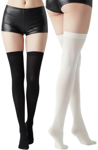 Image of ToBeInStyle Women's Nylon Thigh High Schoolgirl Opaque Stockings