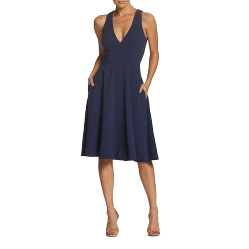 Image of Dress the Population Women's Catalina Solid Sleeveless Fit & Flare Midi Dress