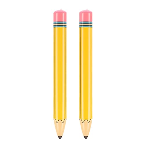 Totelux 43’’ Large Pencil Balloons Inflatable Pencil Back to School Decorations Giant Yellow Crayon Balloons for Classroom Garden Hanging Photo Prop Birthday Party Favor 2PCS