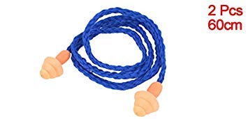 WowObjects Silicone Disposable Noise Swimming Earplug Earplugs 60cm Long 2pcs Blue Orange 1