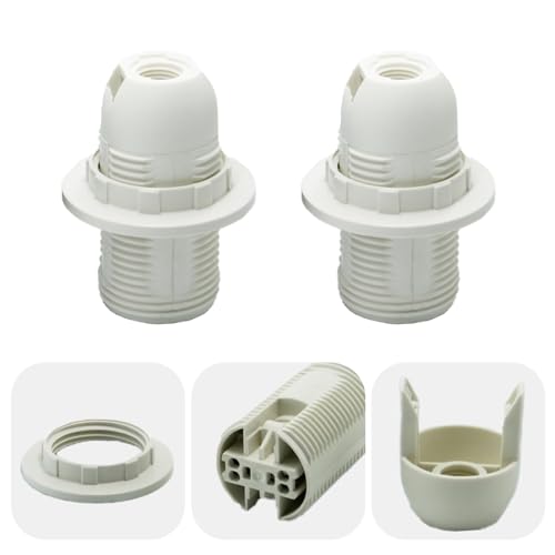 2 Pcs Light Fitting Parts, Table Lamp Fittings, Light Bulb Holder, E14 Bulb Light Lamp Holder, Electric Light Lamp Holder, Screw Bulb Socket Lamp Holder, Suitable for Most Light Bulbs (White) - Image 5