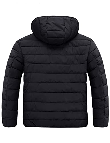 wantdo Men's Big and Tall Lightweight Puffer Jacket Quilted Warm Winter Coat Windproof Winter Jackets with Hood2