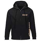 VIMAVERTRIEB® Kapuzen Sweatshirt Jacke Düsseldorf - Brust & Seite - Druck: Gold metallik - Shirt Pulli Fußball Fanartikel Fanshop - Größe: L schwarz