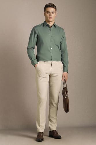 Image of Louis Philippe Men's Regular Fit Easy to Iron Everyday wear Premium Cotton Full Sleeve Solid Formal Shirt