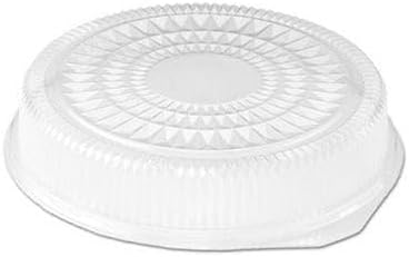 16 in. Clear Plastic Dome Lid for Aluminum Round Serving Tra - 25 Count