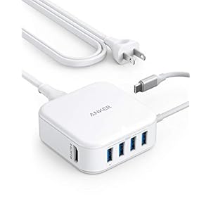 Anker PowerPort 5-in-1 37.5W Hub (PD 充電器 ハブ機能付き)【4K対応HDMI出力ポート / 30W PD対応 内蔵型USB-Cケーブル / 4つのUSB-A 3.0ポート】iPhone iPad MacBook Galaxy その他Android各種対応