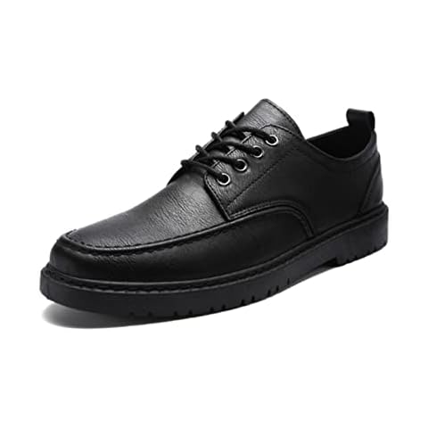 Mens Lace-ups Genuine Leather Shoes Flat Driving Loafer Fashion Wedding Party Shoe Soft Sneakers Men Casual Office Shoes Black Cover