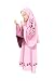 Gebetskleid Zwei Teile (Kleid und Hijab) für Mädchen Kinder Islamische Kleidung (Rosa, 4-5)