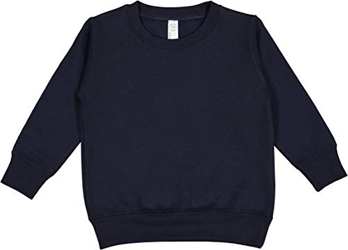 RABBIT SKINS Toddler Fleece Long Sleeve Pullover Sweatshirt, Navy, 7T