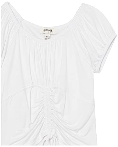 Speechless Girls' Puff Sleeve Ruched Ribbed Top2