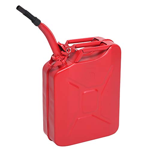 Bonnlo 20 Litres Fuel Oil Storage Can Petrol Diesel Tank with Spout, 0.6 mm Body Thickness (Red)