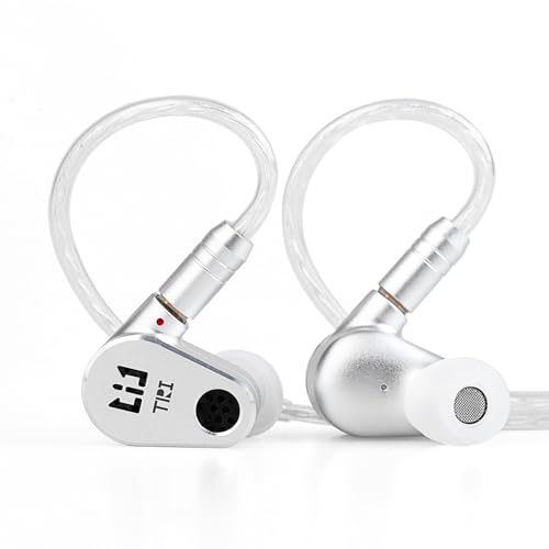 TRI DRACO - Auriculares intraurales con parte trasera abierta 2DD HiFi IEM, con cavidad frontal, potentes auriculares de graves medios con alambre de cobre chapado en plata para banda de músicos de