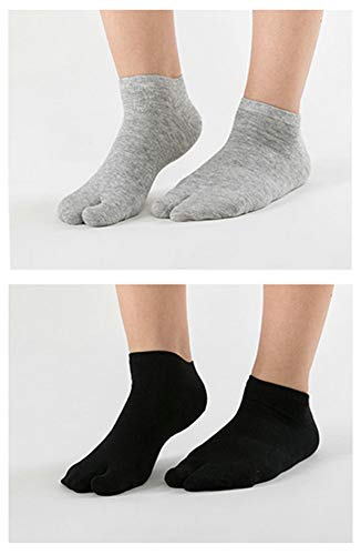Image of Women's Solid 2 Toe Flip Flop Tabi Socks Geta Ankle Cotton 5 /6 Pairs