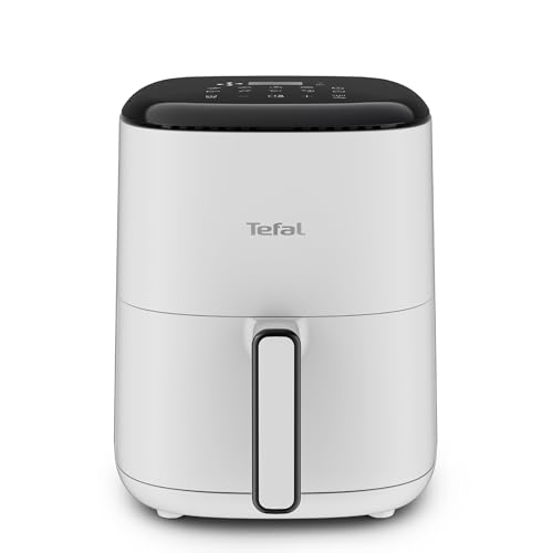 Tefal Easy Fry Compact Heißluftfritteuse 3L Fassungsvermögen, 10 automatische Garprogramme, Touchdisplay, zeit- und energiesparend, Antihaftbeschichtung, Nube, EY145A