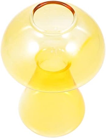 Yardwe Mushroom Glass Vase Planter Bulb Vase Clear Terrarium Vase Air Plants Containers Hydroponics Flower Pot Propagation Station for Wedding Living Room Home Office Table Decor