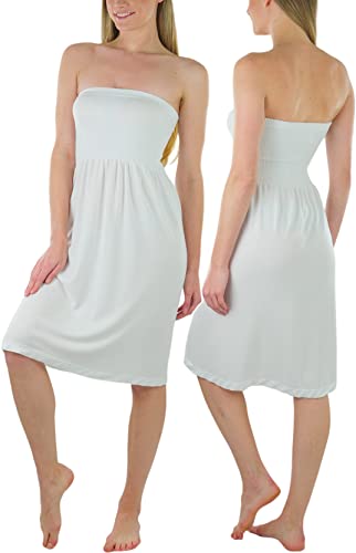 Image of ToBeInStyle Women's Strapless Cover Up Tube Dress Beach Summer Bandeau Flowy