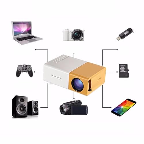 Image of Portable Mini Smart Projector Compatible with Android iOS Laptop firestick - 60 inch Projection | 1080P FHD Support for Children's, Home Cinema, Compatible with Smartphone /Laptop /PS4 /Firestick