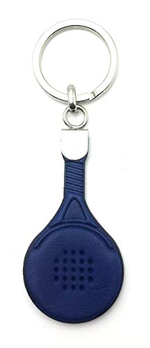 FJR-ArtPiel - Llavero pala de padel hecho en Piel Ubrique - Alta Calidad - Azul