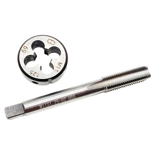 M11x1.25 Tap & Die Set Right Hand M11 x 1.25 Thread Tap Die Machine Screw Tool, M11 x 1.25 Tap Threading Tool Machine M11x1.25 Tap and Round Die