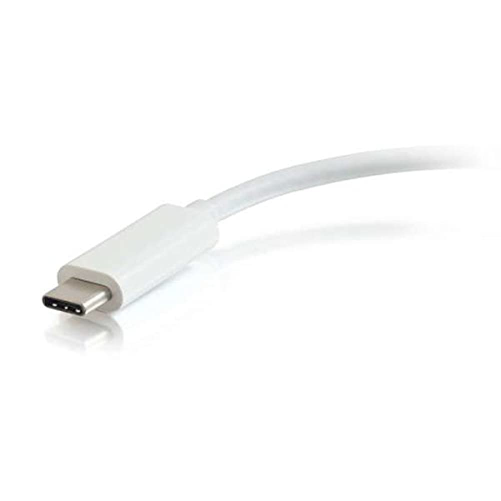 C2G Adaptador USB-C® a Ethernet (RJ45) con 3 Puertos USB A 3.0 - Hub USB C - Blanco