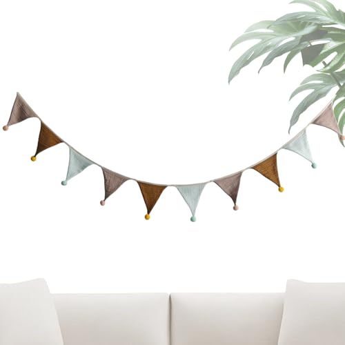 Sionhiuo Pennant - Guirnalda decorativa de algodón de 2,7 metros, guirnalda colorida para fiestas, decoración para la escuela, camping, aula, habitación de los niños, cumpleaños, fiestas, camping