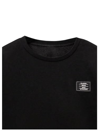 Verdusa Boy's 2 in 1 Color Block Tee Top Letter Patchwork Round Neck Long Sleeve T Shirt3