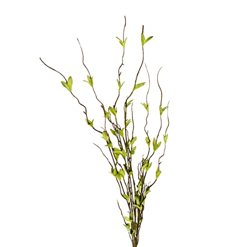 Ddewing Artificial Willow Branches Artificial Snow Branch High Simulation Green Plant Fake Green Curly Willow Stems Decorative Twigs for Wedding Hall Decoration (#2)
