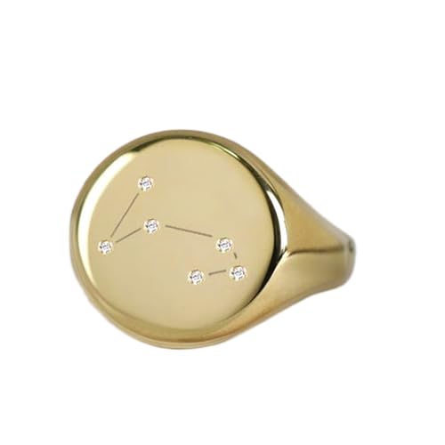 Bague carte du ciel chevalière vintage argent 925 plaqué or
