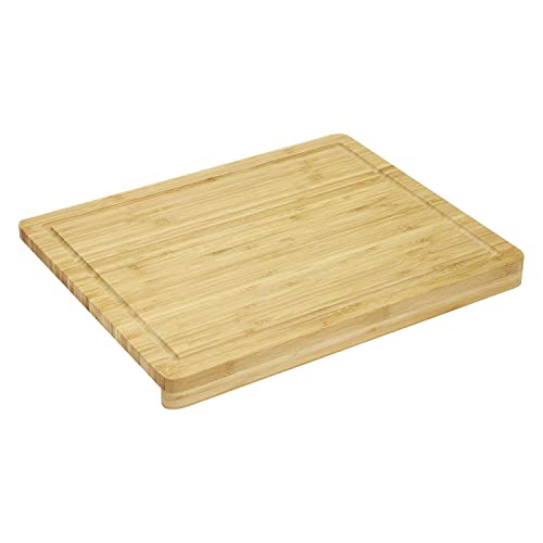 alpina Schneidebrett über Arbeitsplatte – mit Saftrille – 45 x 35 x 3,5 cm – Bambus, Braun