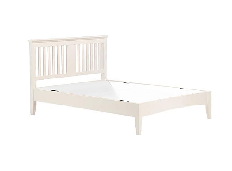 Image of APRODZ Solid Wood Without Storage King Size Parma Bed for Bedroom Stylish | White Finish