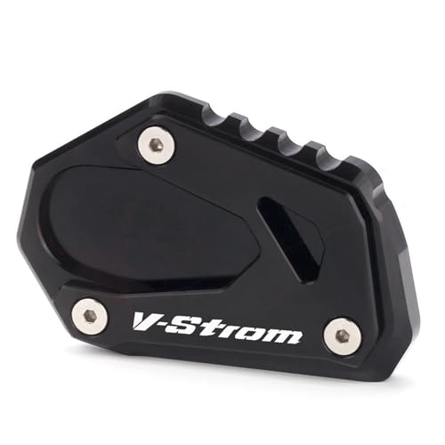 tänder-Verbreiterung Motorrad-Seitenständerpolster Für Suzuki V-Strom 1000 VSTROM 1000/XT DL1000 DL 2014–2021. Ständerverlängerung, Fuß-Seitenplattenpolster(SCHWARZ)