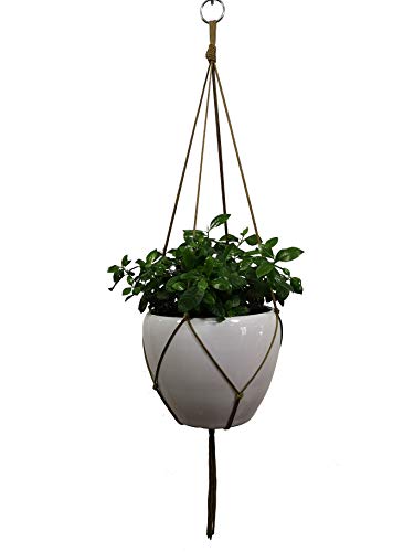 Hanpo 4 Legs Nylon Rope Plant Holders Coffee Color, 30-inches for 8-10