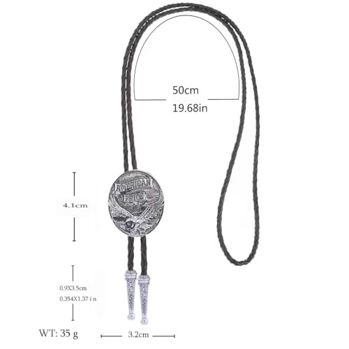 Image of GelConnie Bolo Ties for Men Women Western Cowboy Tie Mens Western Necklace Leather Necktie Gold Bolero Tie Cowboy Necklace