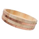 MAGICLULU Holz Sushi Reismeister Eimer 27x7,5cm Japanischer Hangiri Holzbehälter Für Sushi Und Reismischung Küche Zuhause
