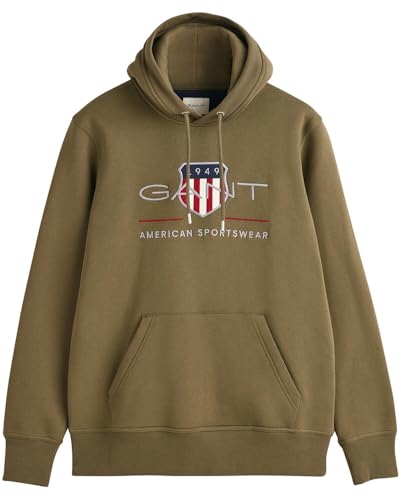 Gant Reg Archive Shield-Sudadera Con Capucha, Juniper Green, S Para Hombre Gant Reg Archive Shield-Sudadera Con Capucha, Juniper Green, S Para Hombre